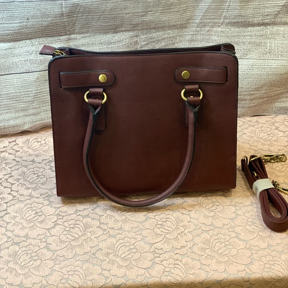 ModCloth burgundy briefcase bag - Picture 2 of 4